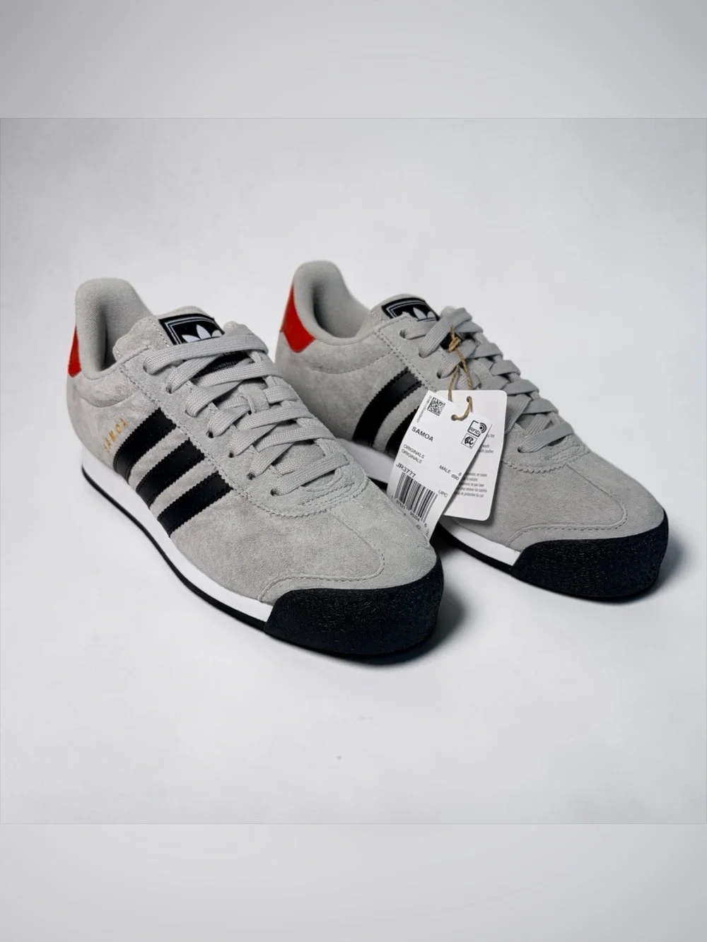 ADIDAS Samoas Men's Size 8.5M Sneakers Grey Black Scarlet JR3777, NEW IN BOX